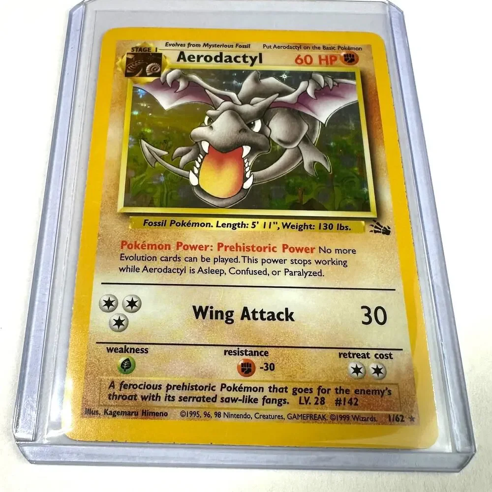 aerodactyl pokemon card 1 62 PSA10 - 1999 Celebrate the incredible history of the TCG hobby by adding this Aerodactyl 1999 Pokemon Fossil Holo Rare #1 PSA Authenticated 6 Card to your vault Grail Acquired! Alex's Fossil Aerodactyl